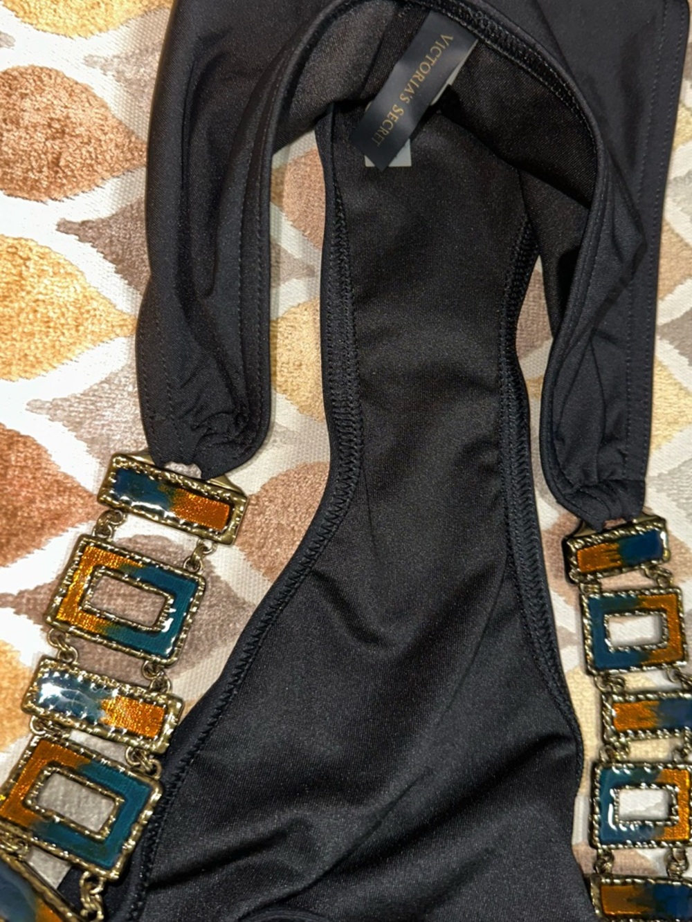 Victorias Secret Swim Monokini sexy One Piece SwimSuit black gems rare - Picture 8 of 8